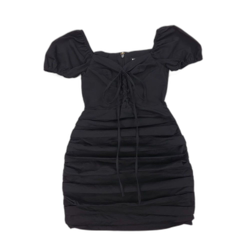 NEW BabyBoo Gabrielle Lace Up Mini Dress Coquette Cottagecore French Girl Boho